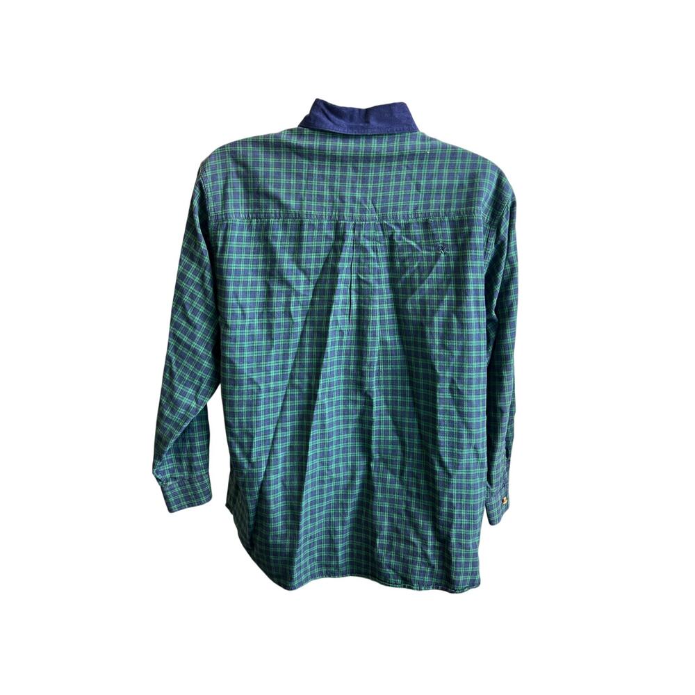 🍀 Victoria Jones Women 18W Green Plaid Embroidered Novelty Shirt Cottagecore - Picture 3 of 5